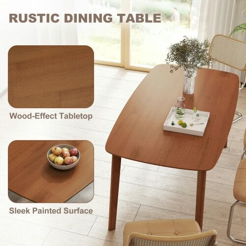 Wyld Haus Graspette Solid Wood Light Brown Rectangular Dining Table