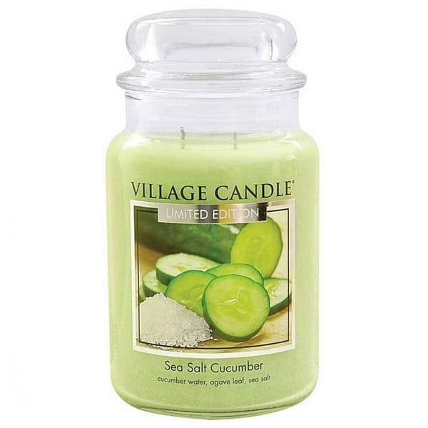 Village Candle Large Sea Salt Cucumber Candle 26fl oz