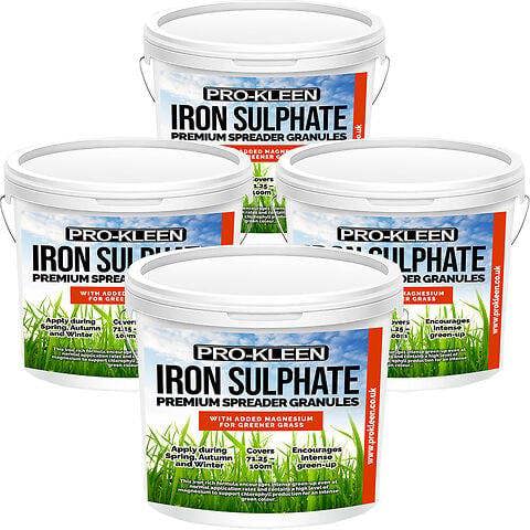 ProKleen Pro-Kleen Iron Sulphate Spreader Granules, Covers up to 100m2, For Grass Green Up, Ferrous Sulphate 4x2.5kg