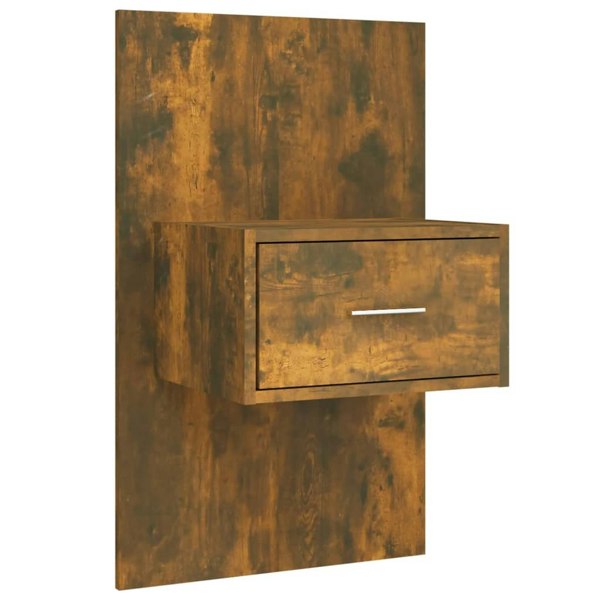 Berkfield Bed Headboard with Cabinets Smoked Oak Engineered Wood
