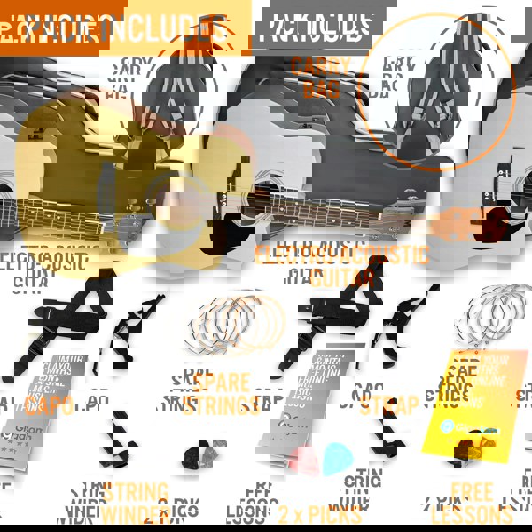MX Cutaway Electro Acoustic Guitar Pack#Colour_Natural