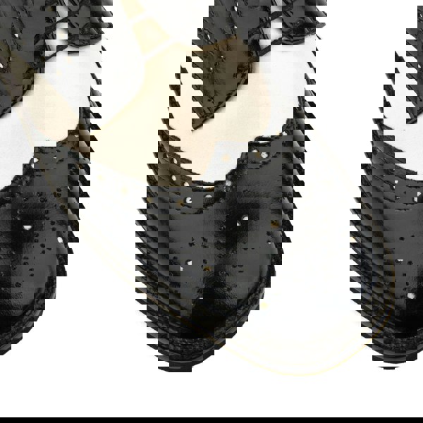 Embassy London Eton - Cream & Black - Women's square toe leather lace up in white & black