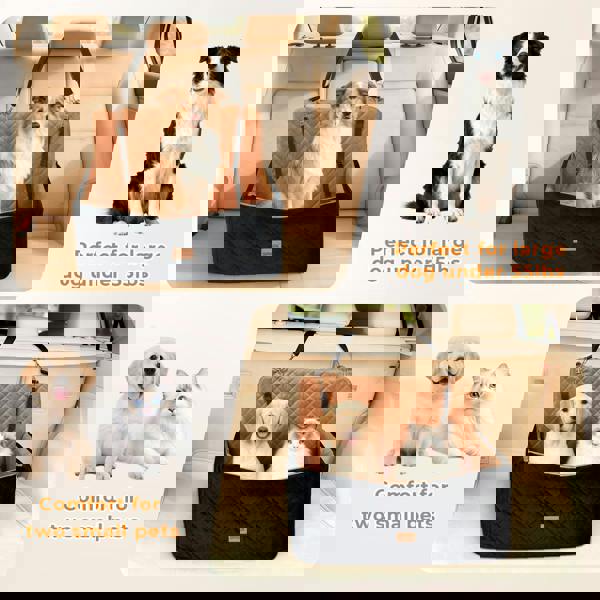 Skylos Large Dog Booster Car Seat Travel Carrier Bed Basket for 2 Small Pets