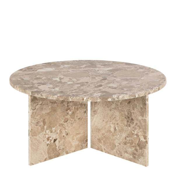 Wyld Haus Singapore Latte Brown Marble Round Coffee Table
