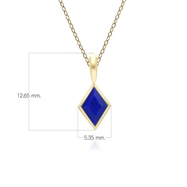 Gemondo Classic Lapis Lazuli Pendant Necklace in 9ct Yellow Gold