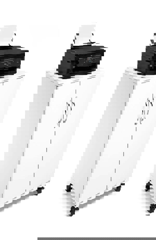 Durable 2 Door Office Filing Storage Trolley on Wheels | 75cm White