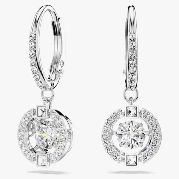 Swarovski Sparkling Dance White Crystal Dropper Earrings 5504652