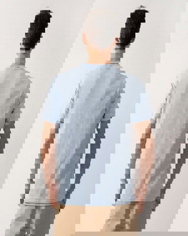 GANT Mens Regular Fit Short Sleeve Shield Logo T-Shirt - 457 Fresh Blue