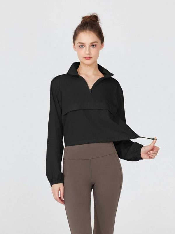 Anniou Windproof Track Pullover UPF50+ - Black