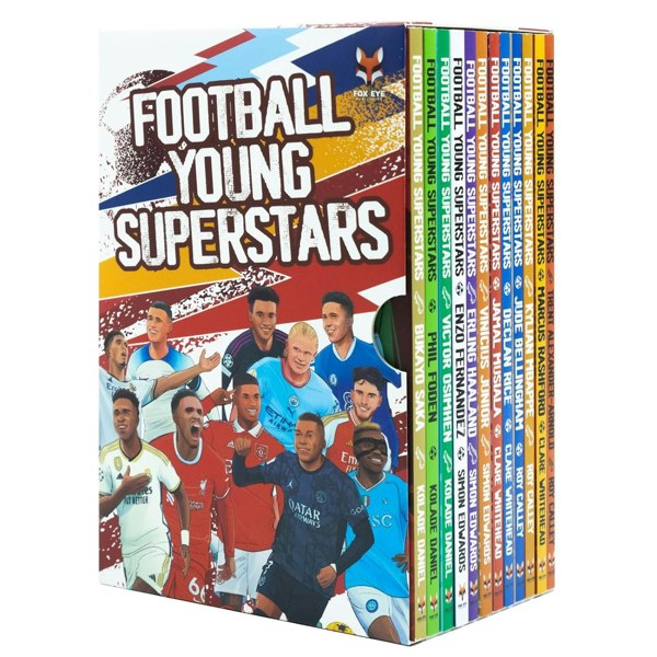 Football Young Superstars 12 Book Set: Jude Bellingham, Marcus Rashford, Phil Foden Saka & more