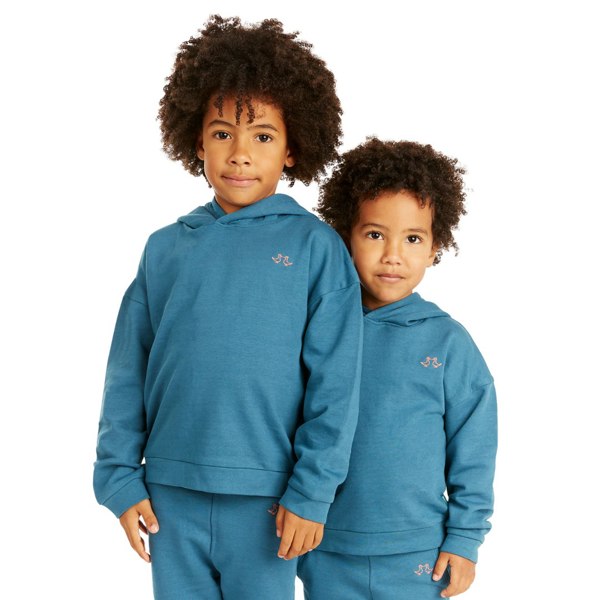 Luca and Rosa Blue Pull On Organic Cotton Hoodie