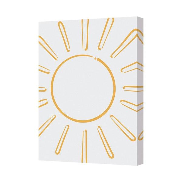 Benjamin Tate Design Sunburst Canvas Wall Art Yellow Sun Rays Modern Home Decor