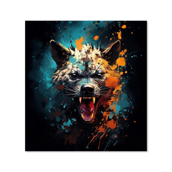 Warren Reed - Designer Splashart Angry Hyena Face Kitchen Splashback