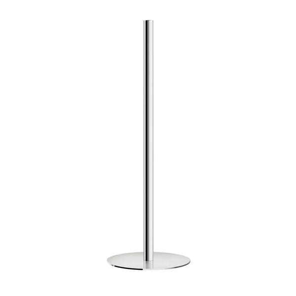 Polished stainless steel freestanding toilet roll holder