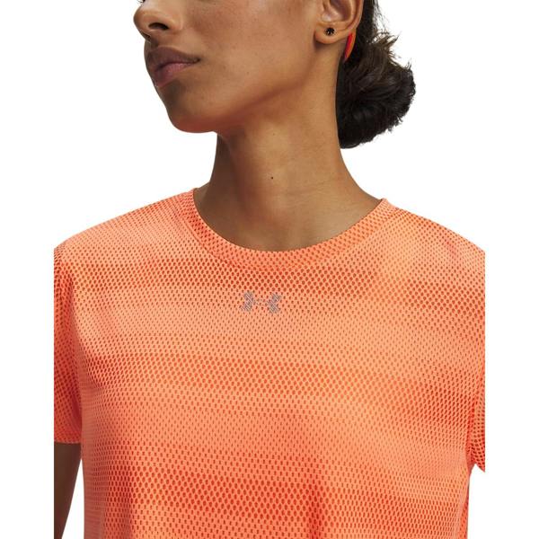 Under Armour Womens/Ladies Velociti Striped Cropped Gym Top - Orange - 