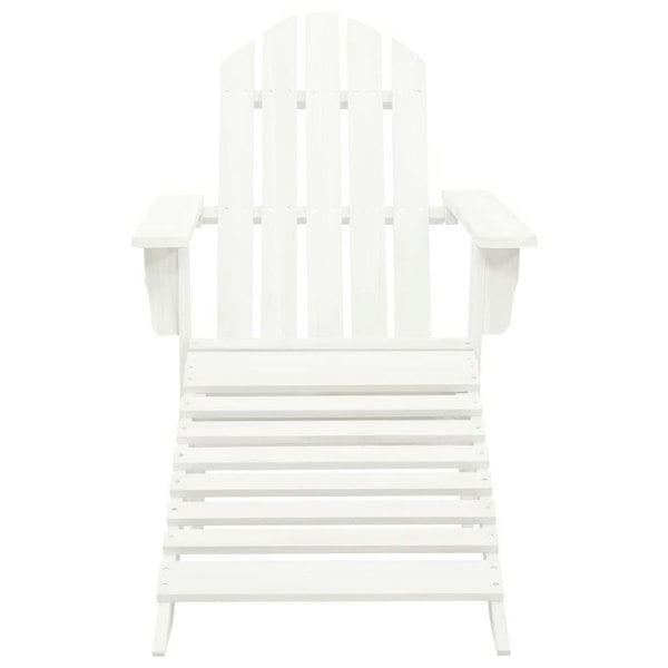 Berkfield Garden Chair with Ottoman Wood White