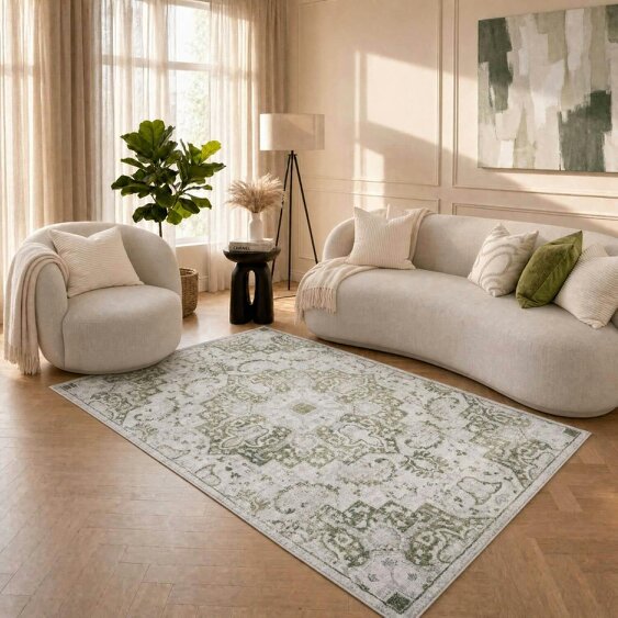 The Rugs Montana Abstract Green Rug | 4060