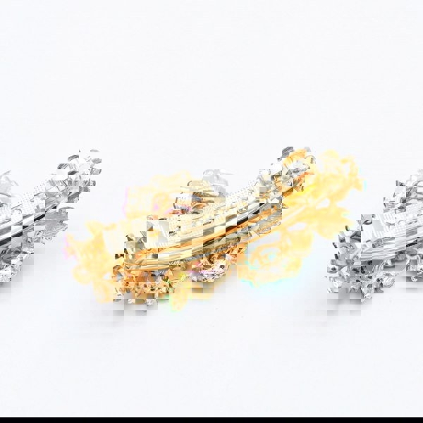 flower hair clip gold barrette