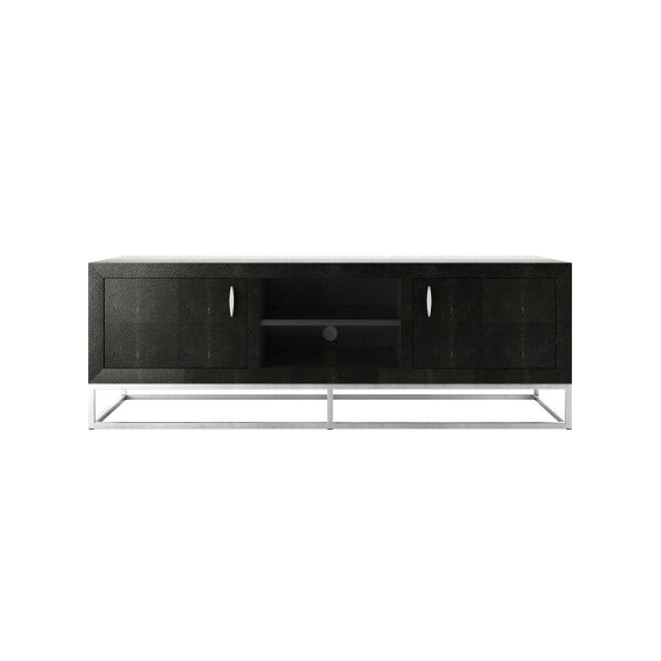Wyld Haus Recife Black Shagreen 2 Door TV Unit