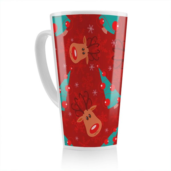 Benjamin Tate Design Reindeer And Tree Pattern Dining Latte Mug