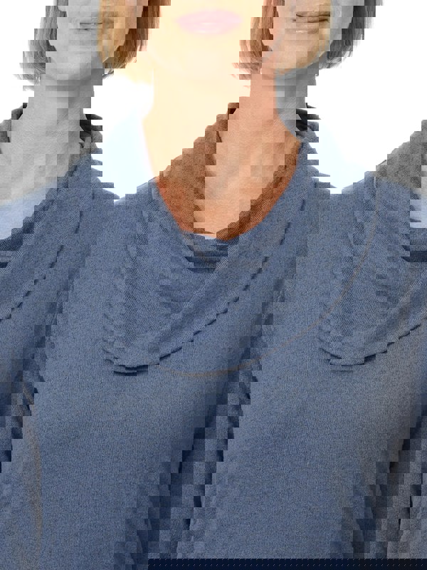 PennyPlain Cowl Neck Top - Sky