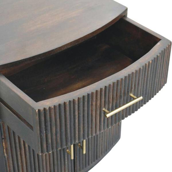 Artisan Furniture Solid Mango Wood Milan Bedside, Dark brown