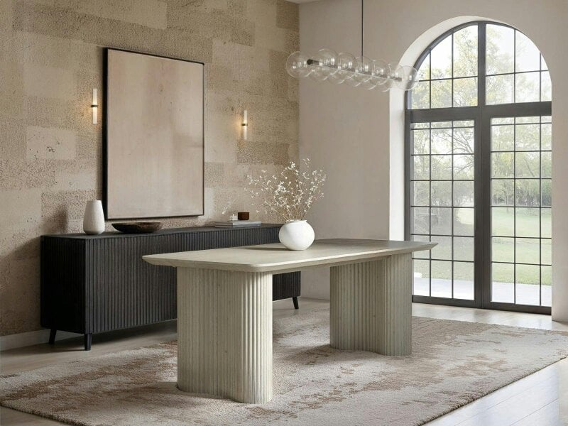 SOLACE+CO Zoya Sintered Stone Rectangular Dining Table