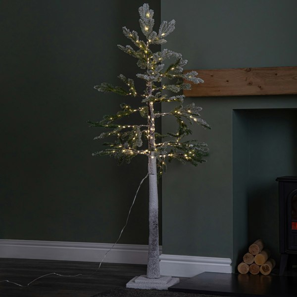 Samuel Alexander 1.5m (5ft) Light up Snow Flocked Christmas Pine Tree with 240 Warm White LEDs