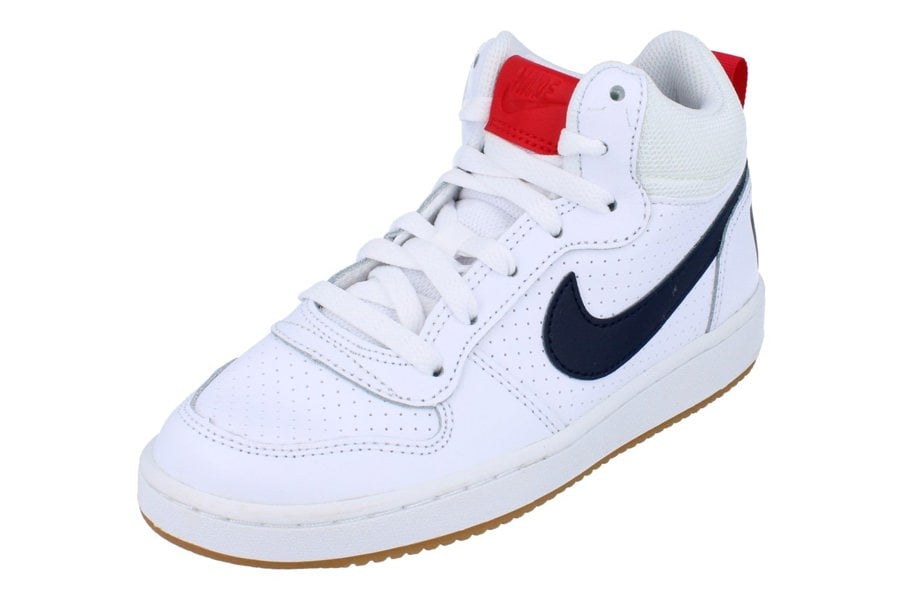 Nike Court Borough Mid GS Trainers 839977  107 - White Obsidian University Red 107 - Photo 0