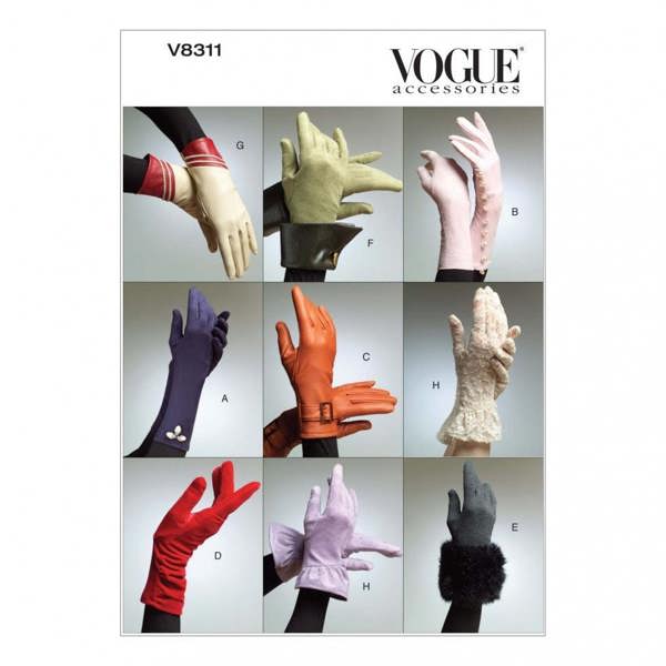 Vogue Sewing Pattern 8311, Gloves for Women, One Size / All Sizes in One Pattern - Intermediate