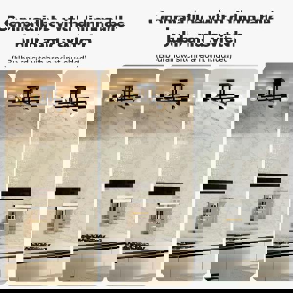 EMITTO Semi Flush Mount Ceiling Light Fixture Matte Black 4 Light E27 Socket