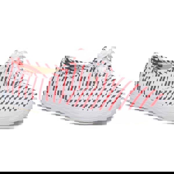 Keds Champion Women Breton Stripe Rubber Outsole White&Red Canvas Shoes, Size 3