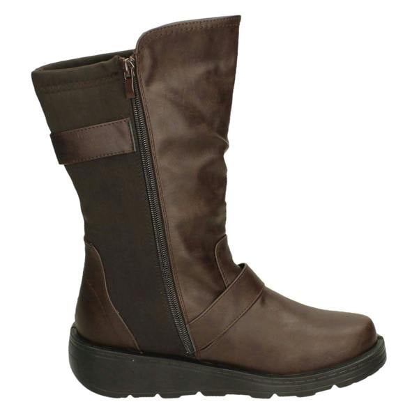 Spot On Ladies Spot On Buckle Detail Wide Fit Mid-Calf Boots F4452