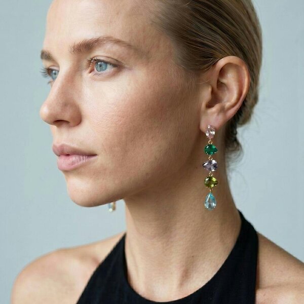 Uchi & Soto Hanabi Mixed Stone Drop Earrings
