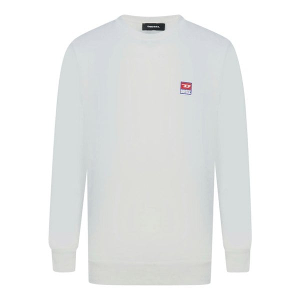 Diesel S Gir Div P Pacth Logo White Sweater - Nova Clothing