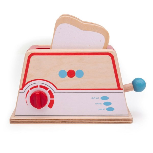 Bigjigs Toys Wooden Toaster Toy - Includes 2 Slices Of Toast