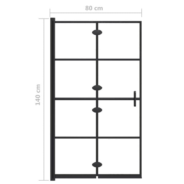 Berkfield Folding Shower Enclosure ESG 80x140 cm Black
