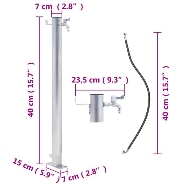 Berkfield Garden Water Column 40 cm Stainless Steel Round