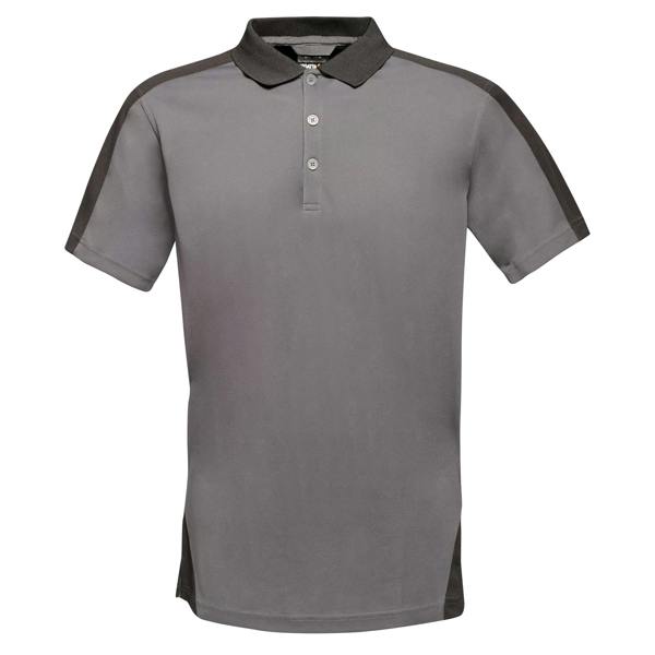 Regatta Contrast Coolweave Pique Polo Shirt - Seal Grey/Black - 
