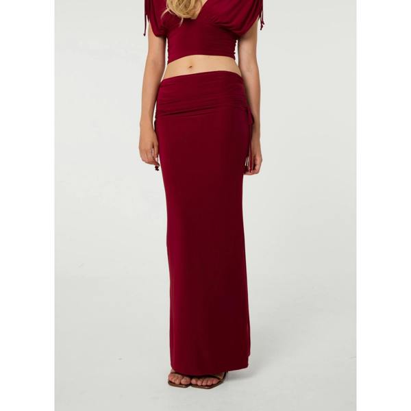 Pink Vanilla Ruched Side Maxi Skirt