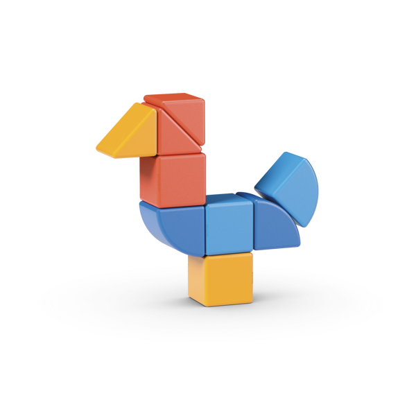 Geomag Magicube  Magnetic Shapes Animals - 9 Pieces