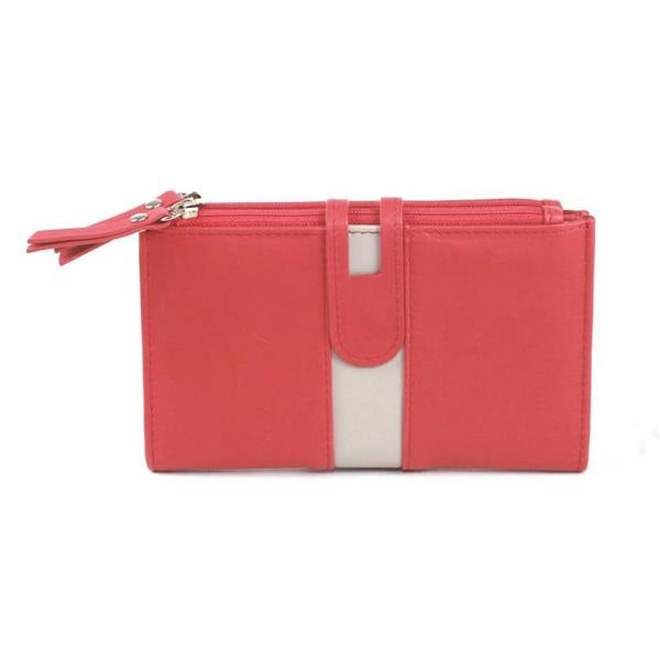 Eastern Counties Leather Womens Ottilie Leather Purse - Watermelon/Ivory