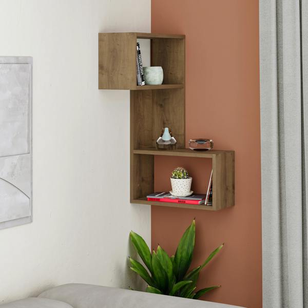Decortie Part 3-Tier Wall Mounted Corner Shelf Modern Organizer 82cm