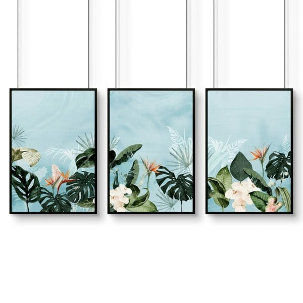 Home office art | set of 3 Tropical wall art prints