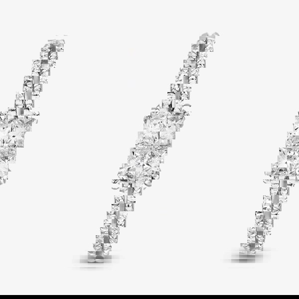 T. H. Baker 18ct White Gold Shoulder Set Princess Cut 0.56ct Diamond Cluster Ring PR9126