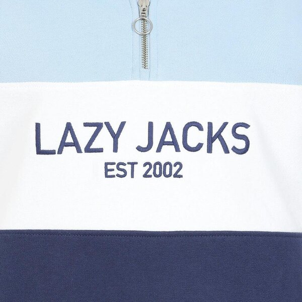 Lazy Jacks LJ322 - Ladies Quarter Zip Sweatshirt - Sky/Twilight