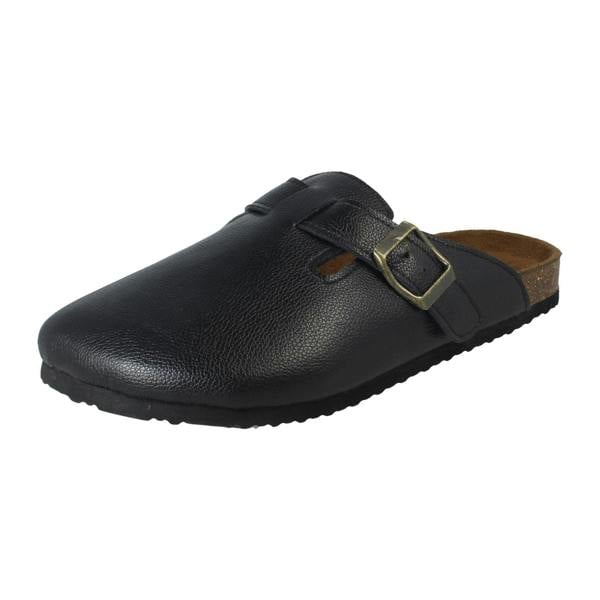 Down to Earth Ladies Down To Earth Buckle Detailed Slip On Mule Sandals F80591