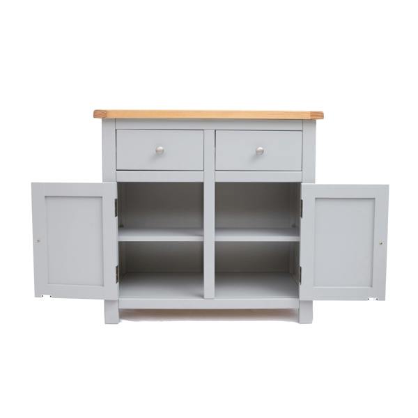 Cabinet Bits Argenta Light Grey 2 Drawer 2 Door Sideboard Chrome Knob