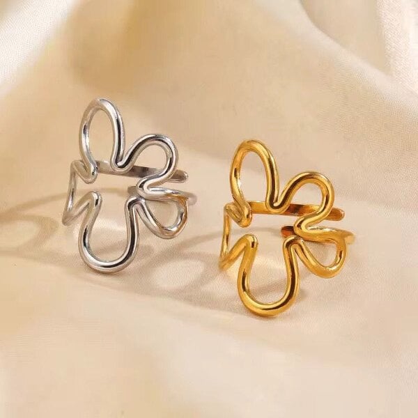 The Colourful Aura Abstract Blossom Adjustable Statement Ring