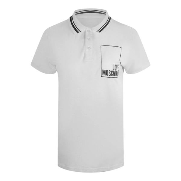Moschino Love Moschino Small Box Logo White Polo Shirt